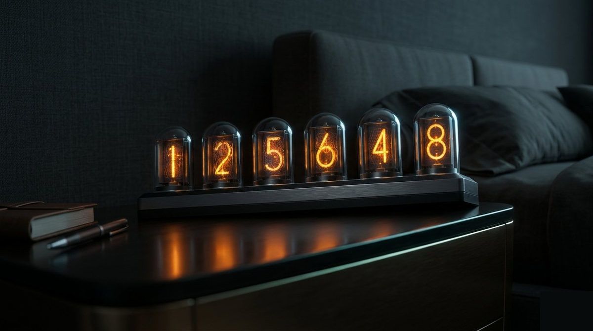 VANTA RGB clock displayed in a living room