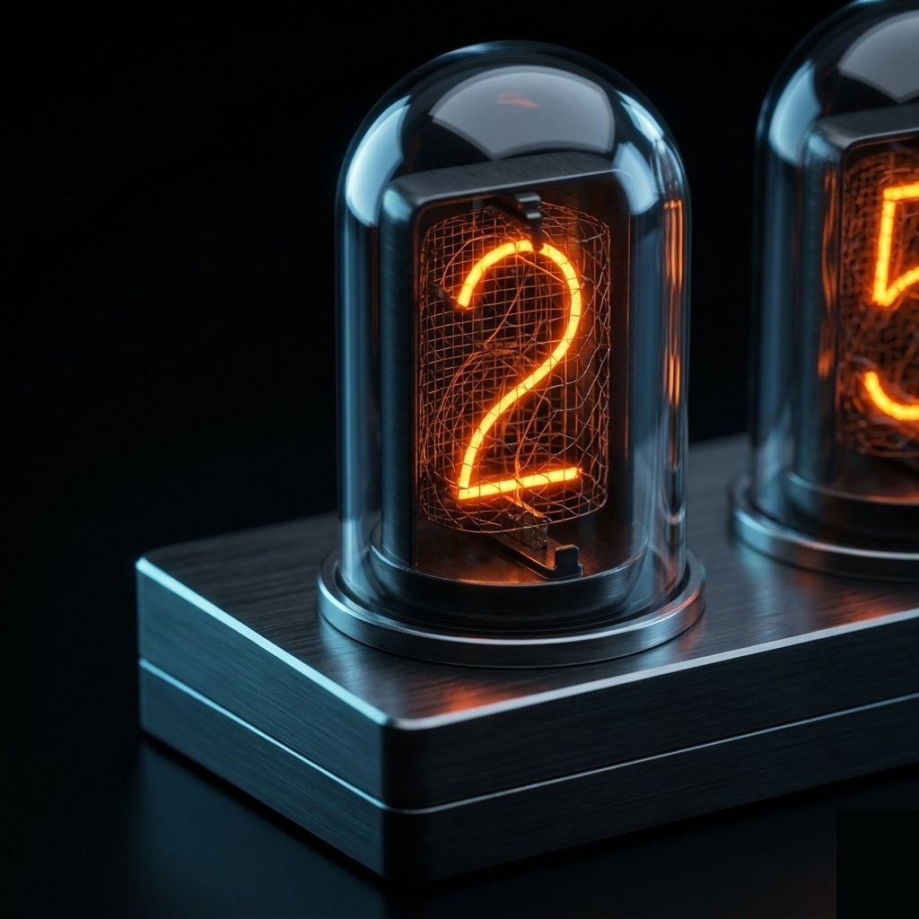 Close-up of VANTA IPS tube display showing the time